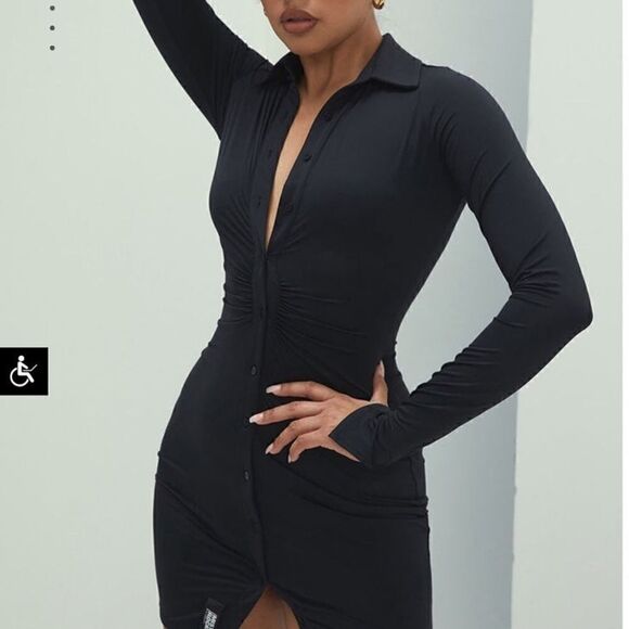 Sexy MistressRocks MARQUIS Black Long Sleeve Mini Dress - Picture 12 of 12